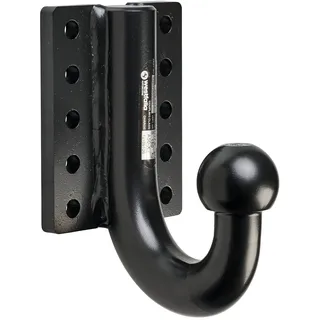 Westfalia Anschraubplatte (10-Loch) mit Kugelhals | Höhenverstellbar / Kugelabstand horizontal: 112mm / Kugelabstand vertikal: 34mm, 62mm + 90mm