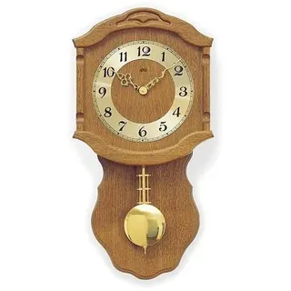 AMS Quarz-Pendeluhr, Holz, Mehrfarbig, 63 x 32 x 18 cm