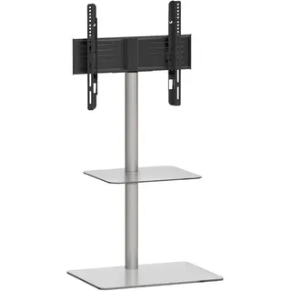 VCM Alani TV-Rack 60x100x45 cm Silberfarben/Glas