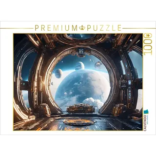 CALVENDO Puzzle Sicht aus einem Raumtransporter auf fremde Planeten | Lege-Größe cm Foto-Puzzle für glückliche Stunden