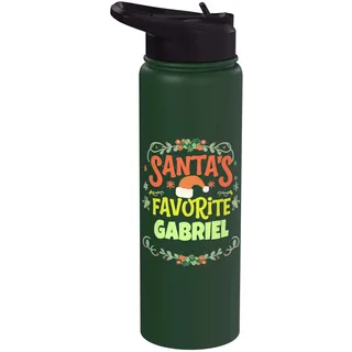 Weihnachtsmann Favorite Gabriel Weihnachten Gabriel Name personalisiert Stainless Steel Insulated Water Bottle