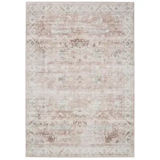 benuta Basic Waschbarer Teppich George - Rosa 60x120 cm - Kunstfaser - Rechteckig & im Style: Vintage, Elegant, Retro - Pflegeleicht für Wohnzimmer Schlafzimmer