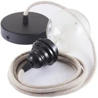 Creative Cables Rd51 Stripes 2 M Hängeleuchte Pendel Für Lampenschirm - Ancient Pink / Black - One Size