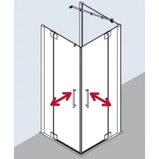 Kermi Eckeinstieg PASA XP EPR 12020 - Halbteil rechts, PXEPR12020VAK, Farbe: Silber Hochglanz Echtglas klar