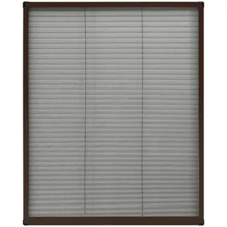 vidaXL Insektenschutz-Plissee für Fenster Aluminium Braun 60x80 cm - Braun