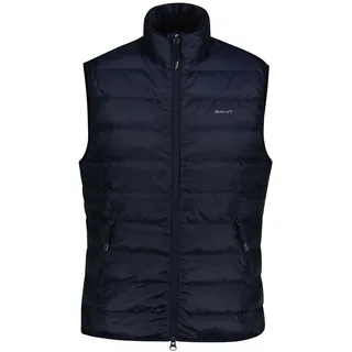Steppweste GANT "Steppweste LIGHT DOWN VEST", Herren, Gr. XXL, blau, Obermaterial: 100% Polyester PES. Futter: 100% Polyester PES. 90% Daunen DOWN. 10% Federn FEATHER., Westen Steppweste