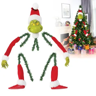 Weihnachten Grinch Körper Ornament,Elfenkopf, Arme Und Beine Für Weihnachtsbaum,Weihnachtsbaums ​Ornament Anhänger,Grinch Weihnachtsbaum Deskoration,für Weihnachtsbäume Xmas Home Party