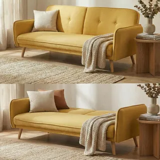 MCW Schlafcouch Stoff 2-Sitzer Gelb