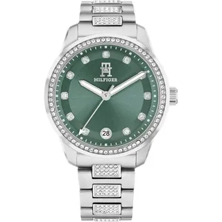 Tommy Hilfiger Th85c 36 Mm Damenuhr - Silver / Green / Mineral - One Size