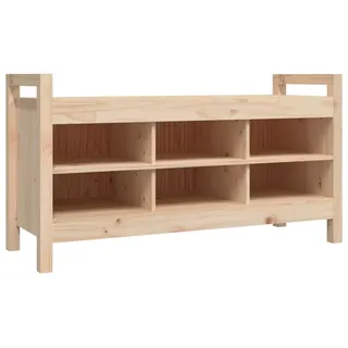 Flurbank 110x40x60 cm Massivholz Kiefer - Braun, Bunt