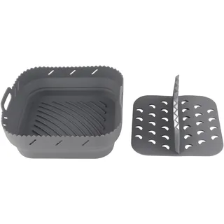Quadratische Silikon-Backform für Heißluftfritteusen mit Silikonmatte