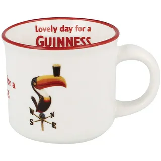 Ceramic Guinness White Espresso Mug With Toucan Label Design