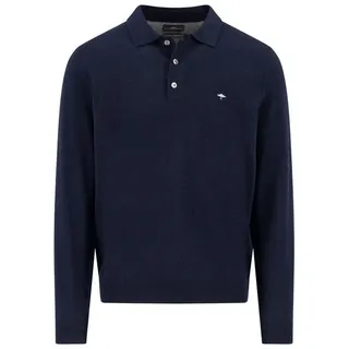 FYNCH-HATTON Poloshirt aus Merino-Kaschmir-Mix mit Label-Stitching, Marine, M