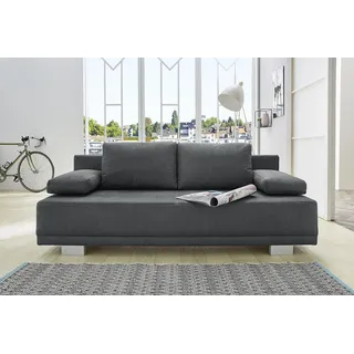 JOB Schlafsofa Luzio Mikrofaser Grau Dunkelgrau