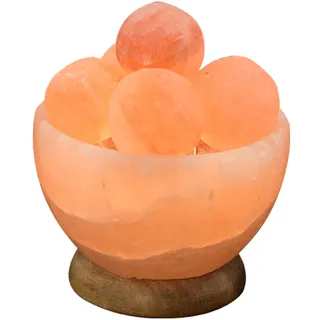 HIMALAYA SALT DREAMS Salzkristall-Tischlampe »Salzkristallschale«, Leuchtmittel E14   Leuchtmittel wechselbar, Handgefertigt aus Salzkristall - jeder Stein ein Unikat, H: ca.15 cm, orange