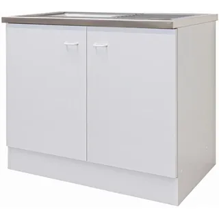 Flex-Well Unterschrank Spülenunterschrank 100 x 0 x 0 cm Weiß