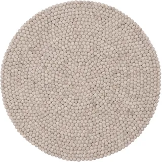 myfelt Filzkugelteppich Béla - Ø 50 cm, ideal für Schlaf, Wohn, Kinderzimmer, Flur & Bad, beige