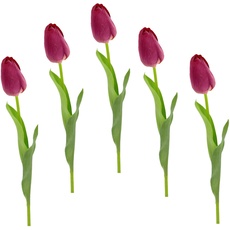 Bild Kunstblume »Real Touch Tulpen«, 5er Set künstliche Tulpenknospen, Kunstblumen, Stielblume, rosa