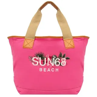 Damen Tasche SUN68 Logo Strandtasche Aus Baumwolle FUXIA ND FUXIA X33202.20