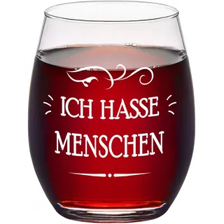 Joymaking Ich hasse Menschen Weinglas Personalisierte Geschenke für Frauen Männer zum Geburtstag Weihnachten Beste Freundin Geburtstagsgeschenk Lustige Geschenke für Kollegen