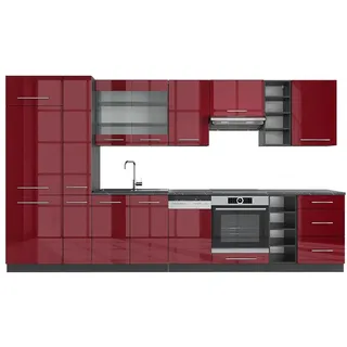 Vicco Küchenzeile Fame-Line 355 cm rot