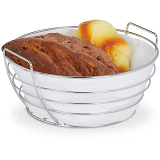 Relaxdays Brotkorb , Textil, Metall , 23x11x23 cm , Geschirr, Tischkultur & Serviergeschirr, Brotkörbe