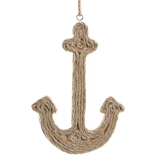 Logbuch-Verlag Anker Anhänger Holz & Jute Schiffsanker Deko 18 cm maritim braun Natur Ankeranhänger mit Schnur zum Aufhängen