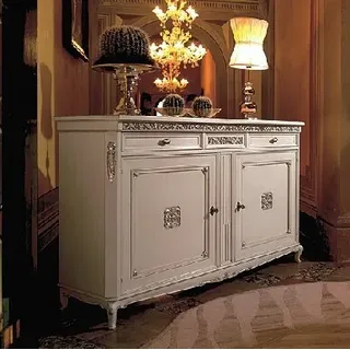 Klassische Antik Stil Kommode Sideboard Kommoden Holz Schrank Anrichte Weiß Neu - Weiß
