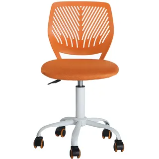 FurnitureR 1 Set Bürostuhl, höhenverstellbar, Drehstuhl mit Design der Rückenlehne mit kleinem Loch, Schreibtisch ohne Armlehnen, Bürostuhl, Schlafzimmerschreibtisch, Orange