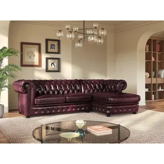 vente-unique Chesterfield Ecksofa - Ecke Rechs - Büffelleder - Rotbraun - BRENTON
