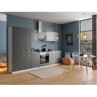 Küchenzeile Küchenblock Einbauküche weiß grau Respekta