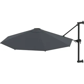 vidaXL Sonnenschirm Ø 300 cm inkl. Wandhalterung anthrazit