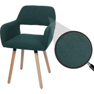 Esszimmerstuhl HWC-A50 II, Stuhl Küchenstuhl Polsterstuhl, Holz Stoff/Textil Cord (400g/m2)   grün - Grün