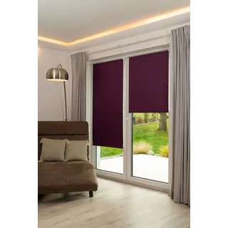 K-HOME Klemmfix-Minirollo Brombeer Verdunklung 105 x 150 cm (B x L)