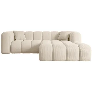 altdecor Ecksofa in L-Form, Olea-L1 - 231x173x74 cm Beige - Corner Sofa Bett Eckcouch Couch Wohnlandschaft Cauchsofa - Beige