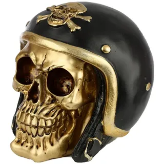 Puckator Gold-Totenkopf im Biker-Helm Figur