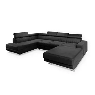 masseno Ecksofa Siena - schwarz ¦ Maße (cm): B: 335 H: 89