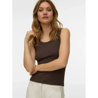 Tanktop VERO MODA "VMCHLOE SL SHORT TANK TOP NOOS", Damen, Gr. M, chocolate braun, Jersey, Obermaterial: 95% Baumwolle, 5% Elasthan, unifarben, relaxed fit normal, tiefer Rundhals, Tops Tanktop, Baumwollmischung