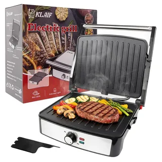 Heiz Steak Grill, 2200 Watt, 240 Volt, Antihaftbeschichtung, Klappdesign, Großer Kochbereich