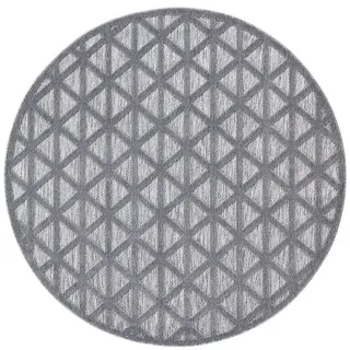 Carpet City Outdoorteppich Santorini 446, 3D-Effekt, Geo-Muster« rund 5 mm Höhe Wetterfest & UV-beständig für Terrasse, Balkon, Küche, Flur,