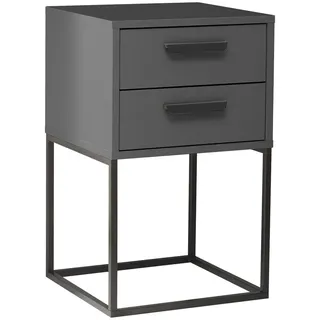SchlafKONTOR Nachtschrank Suna 40 x 65 x 38,5 cm Graphit/Schwarz
