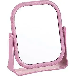 GmwyCzV Kosmetikspiegel, Schminkspiegel Quadrat Stehend, Kleiner Tischspiegel mit 360° Drehbar, 19.5X16CM Standspiegel, Tisch Spiegel für Schminktisch Schreibtisch, Badezimmer, Schlafzimmer (Lila)