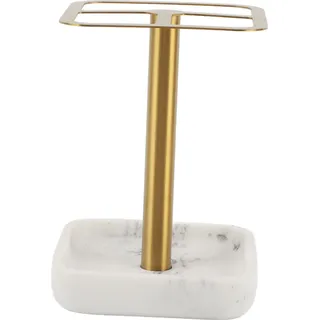 Zahnbürste Halter rostfrei 304 Edelstahl Zahnpasta Lagerung Stand 3 Schlitze platzsparend Zahnpasta Veranstalter für Bad (Gold)