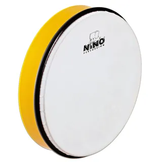 NINO Percussion Hand Drum Instrument - Große Handtrommel für Kinder ab 5 Jahren - Durchmesser 10 Zoll (ca. 25 cm) - Kunststoff, Gelb (NINO5Y)