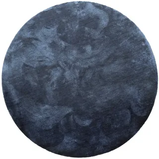 Homie Living Pisa Hochflorteppich Ø 200 cm Dunkel Blau