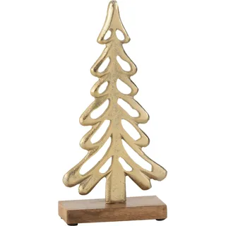 Manahee Design | Boom auf Aluminium-/Holzfuß gold | 26 cm x 13,5 cm x 5 cm - Gold