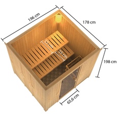 Bild von Sauna Tromsö inkl. 9 kW Bio-Ofen mit ext. Strg., Glastür Bronziert