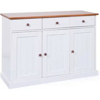 Interlink Westerland 4.2 3 Türen 3 Schubladen 120 x 80 x 40 cm weiß / sepia braun