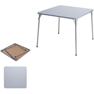 FurnitureR Klappbarer Esstisch 86×86×71 cm, quadratischer PVC-Tisch mit robustem Metallrahmen, platzsparend faltbar, ideal für Küche, Esszimmer, Balkon und kleine Wohnungen, in Grau