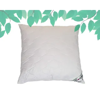 allsana Tencel® Klimafaser Kopfkissen 80x80 cm, Lyocell Kopfkissen voll waschbar bei 60°C, voll waschbares Kissen für Allergiker, atmungsaktiv